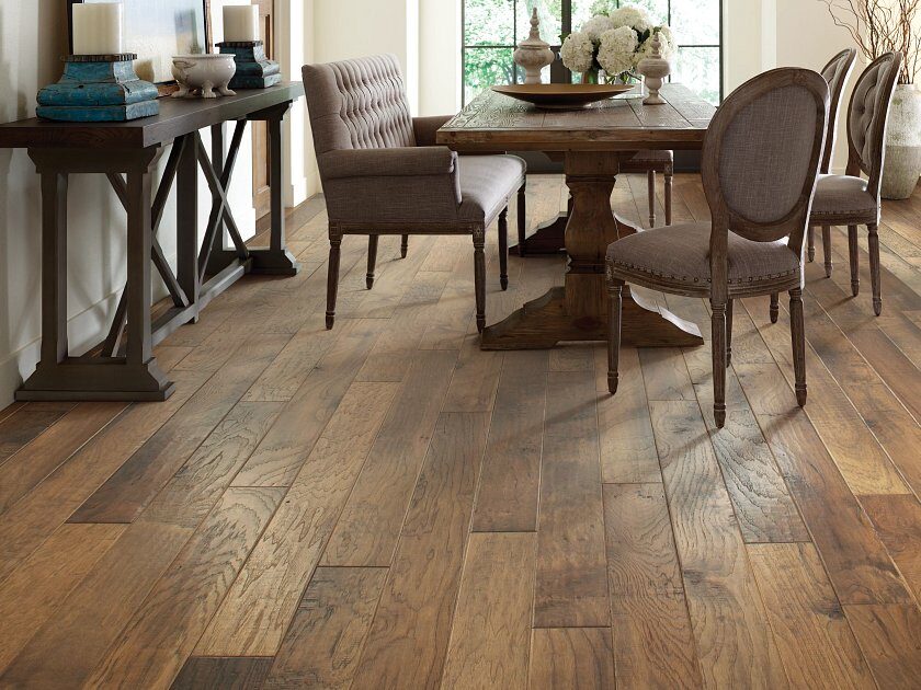 Anderson Hardwood Bernina - Hickory Cambrena flooring in rustic dinning room