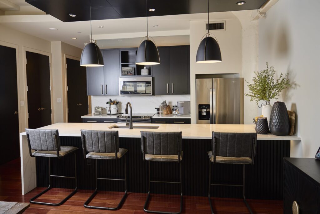 custom kitchen remodel quartz countertop backsplash wood floor corinth.jpg | The Design House